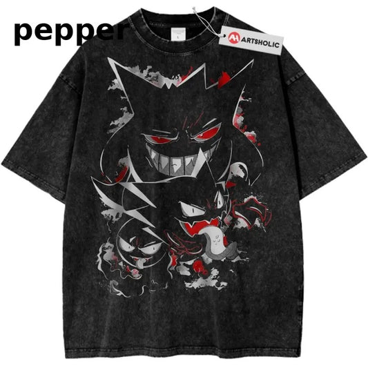Gengar Gatsly Haunter Shirt, Pokemon Shirt, Anime Shirt, Vintage T-Shirt Menswear Top