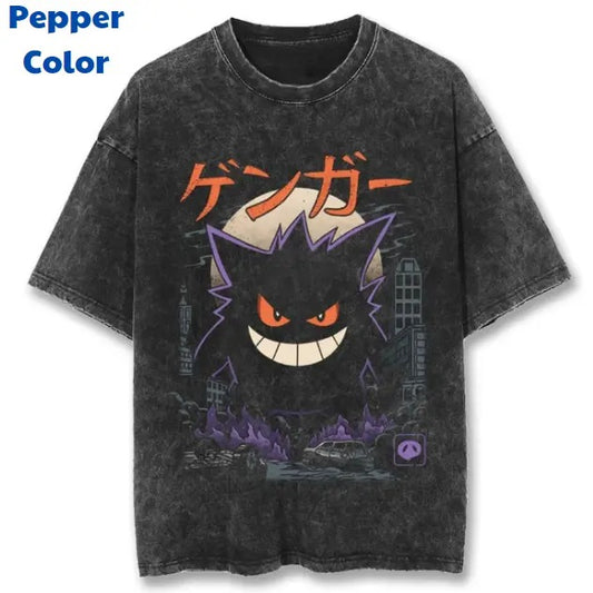 Gengar In The City Vintage Tee, Gengar T-Shirt, Pokemon Graphic Tees, Sweatshirt, Unisex Anime Shirt Menswear Womenswear Streetwear