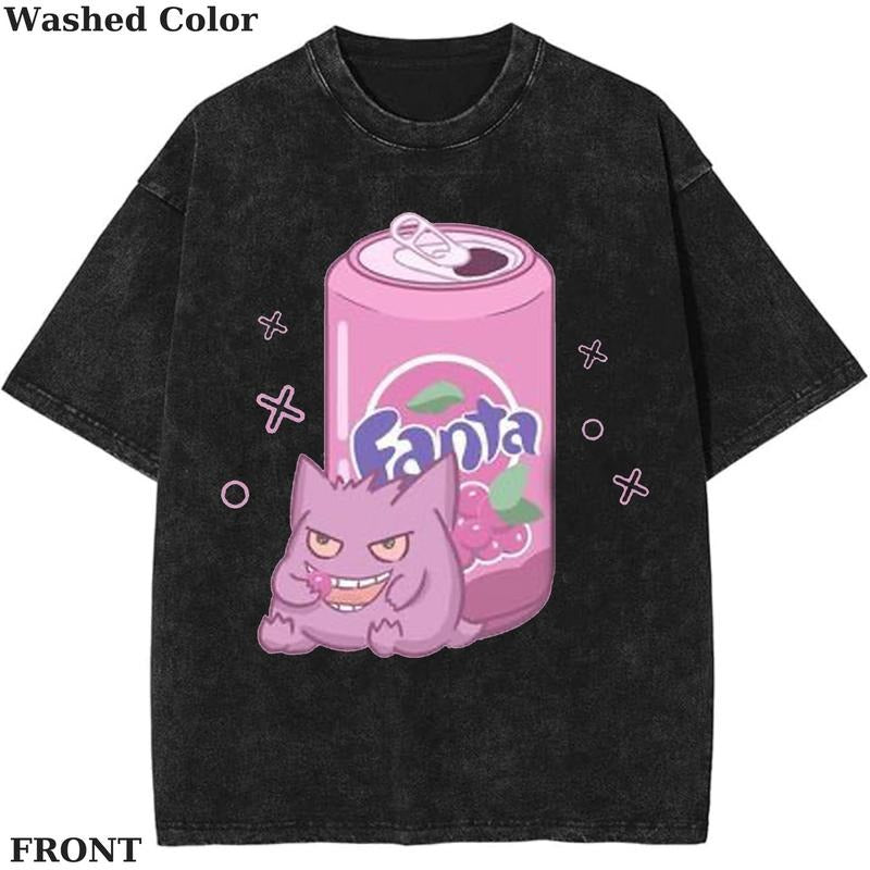 Gengar Pokemon Fanart Graphic Shirt, Pokemon T-Shirt, PKM Shirt, Anime Funny Shirt, Vintage Tee Menswear Womenswear Streetwear Cotton