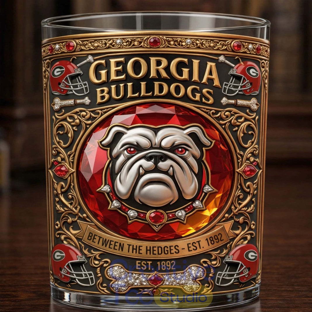 Georgia Bulldogs “Between The Hedges” Whiskey Glass