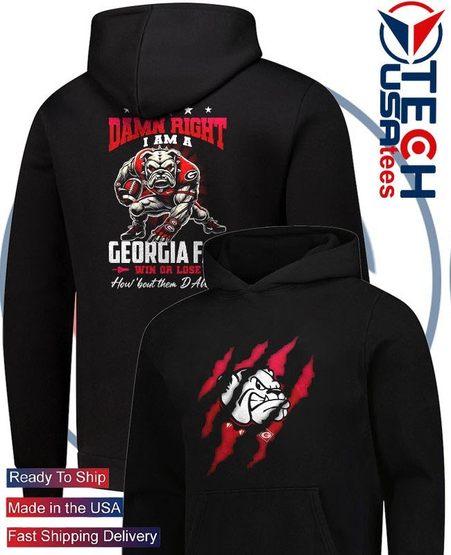 Georgia Bulldogs Football damn right scratches shirt