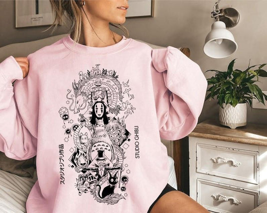 Ghibli Studio Sweatshirt T-Shirt, Ghibli Studio World Shirt, Howls Moving Castle Shirt, Spirited Away, Ghibli Studio Shirt, Hayao Miyazaki, My Neighbor Totoro Shirt, Ghibli Totoro Shirt, Ghibli No Face Shirt, Calcifer Shirt, Trending Ghibli Shirt, Sweatsh