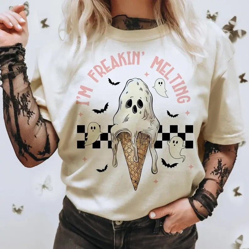 Ghost Melting Graphic Tee Hoodie, Sweatshirt | CoreVibeTees.com