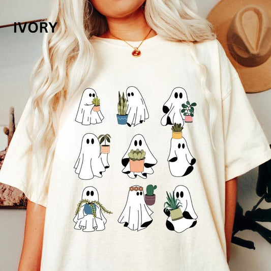 Ghost Plant Lady Shirt, Just a Ghoul and her Plants Shirt, Plant Lover Gift, Halloween Ghost Sweatshirt, Halloween Gift, Plant Lover, Gardening Shirt