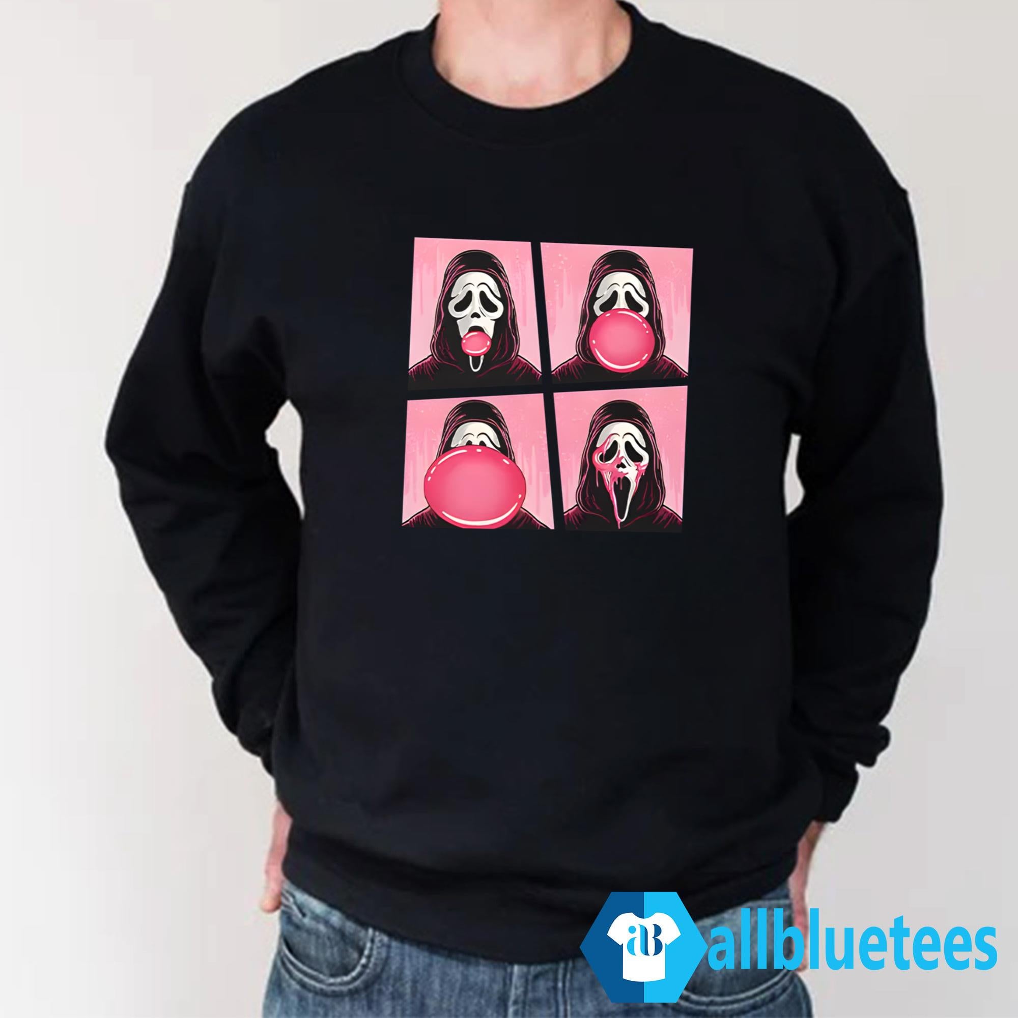 Ghostface Bubble Pink Gum Halloween Shirt