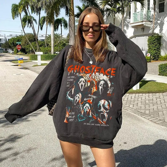 Ghostface Halloween Sweatshirt, Ghostface 90s Halloween Shirt, Scary Movies Tee Shirt, Ghostface T-Shirt, Halloween Character Tee, Halloween Gift