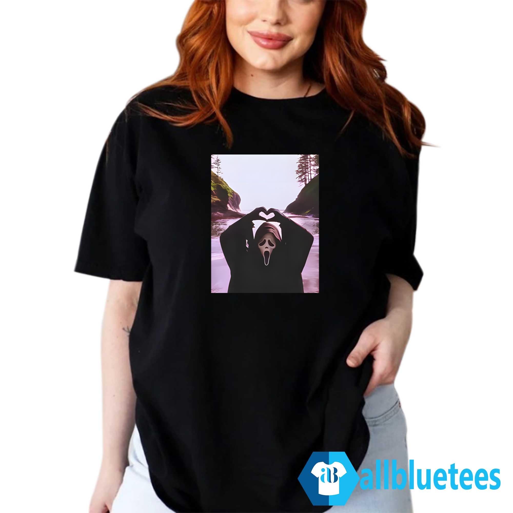 Ghostface Scream Halloween Heart Hands Shirt