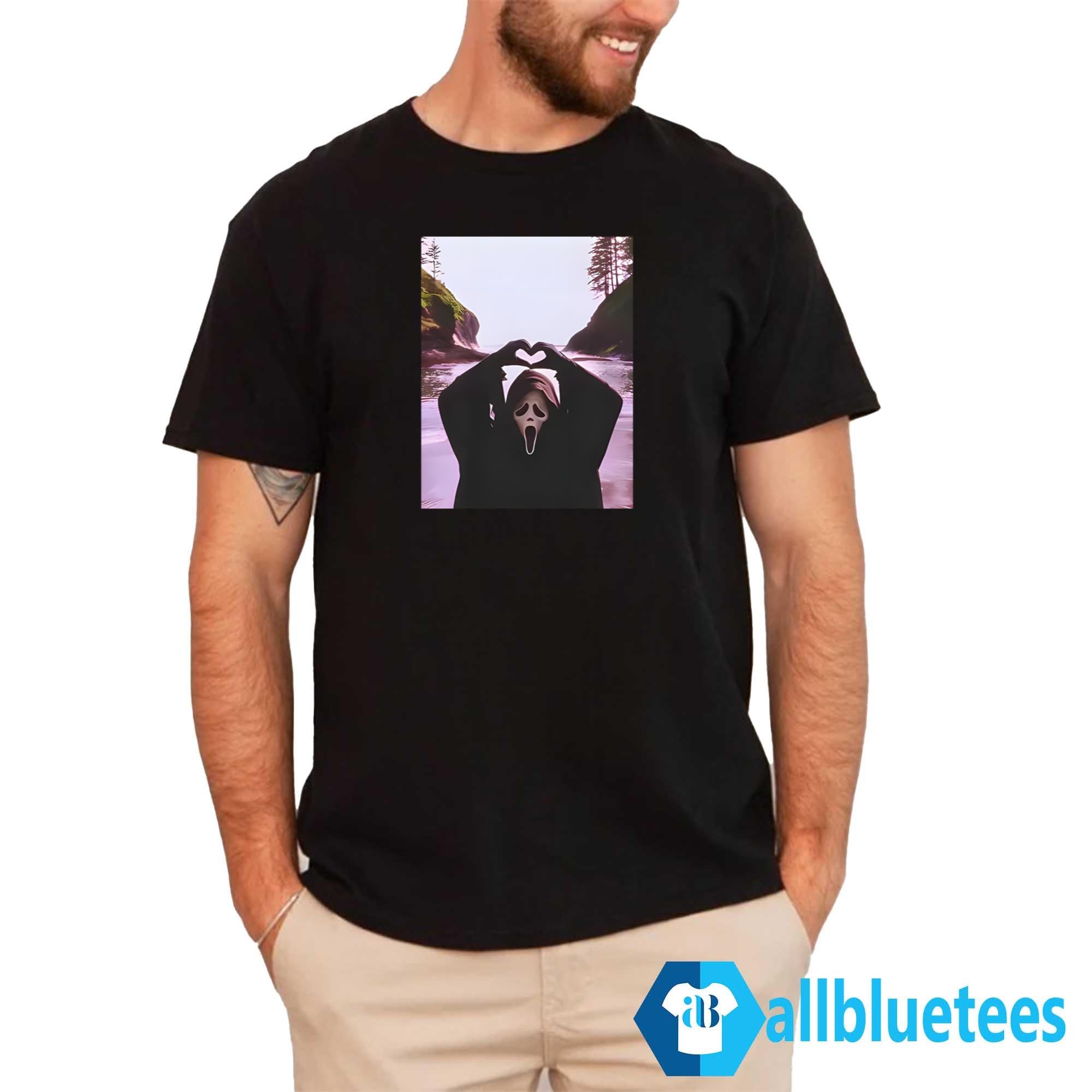 Ghostface Scream Halloween Heart Hands Shirt