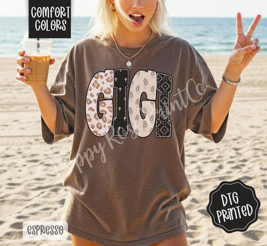 Gi Gi Tiger Shirt Comfort Colors, Trendy Graphic Women's Tee, Gift for Her