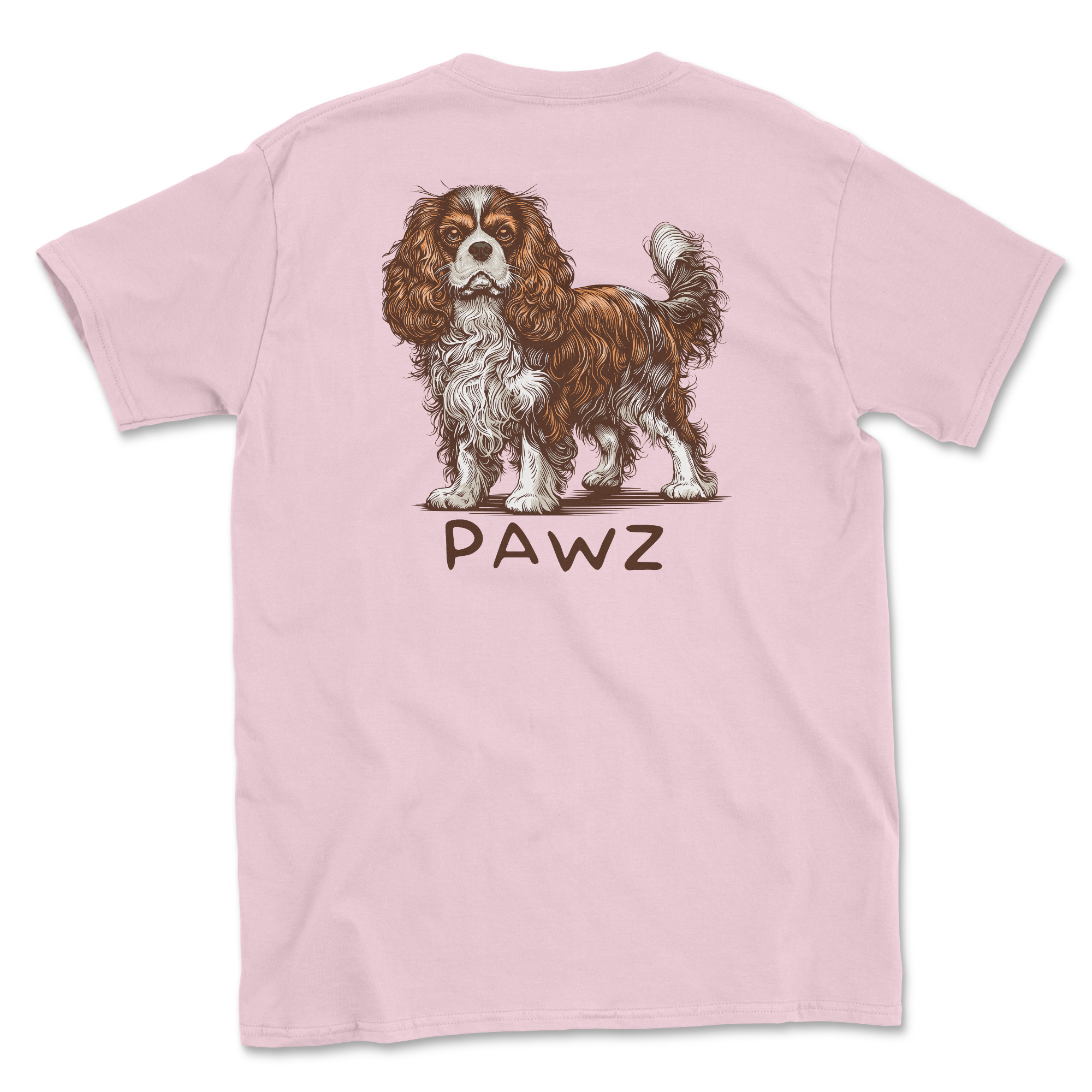 King Charles Cavalier - Light Pink (Adult Short Sleeve T-Shirt) Hoodie, Sweatshirt | CoreVibeTees.com (Image 1)