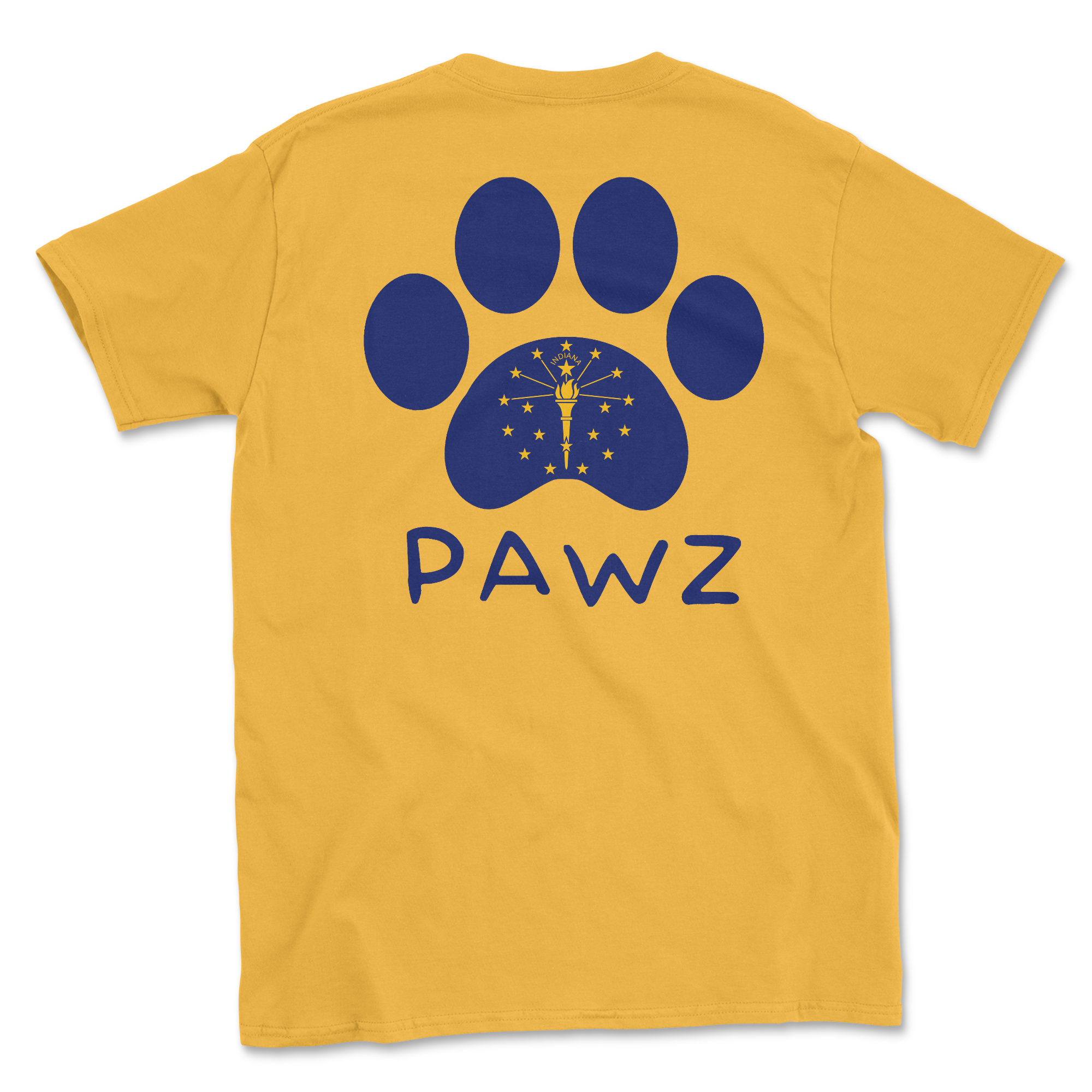 Indiana Flag Paw (Adult Short Sleeve T-Shirt) Hoodie, Sweatshirt | CoreVibeTees.com (Image 1)