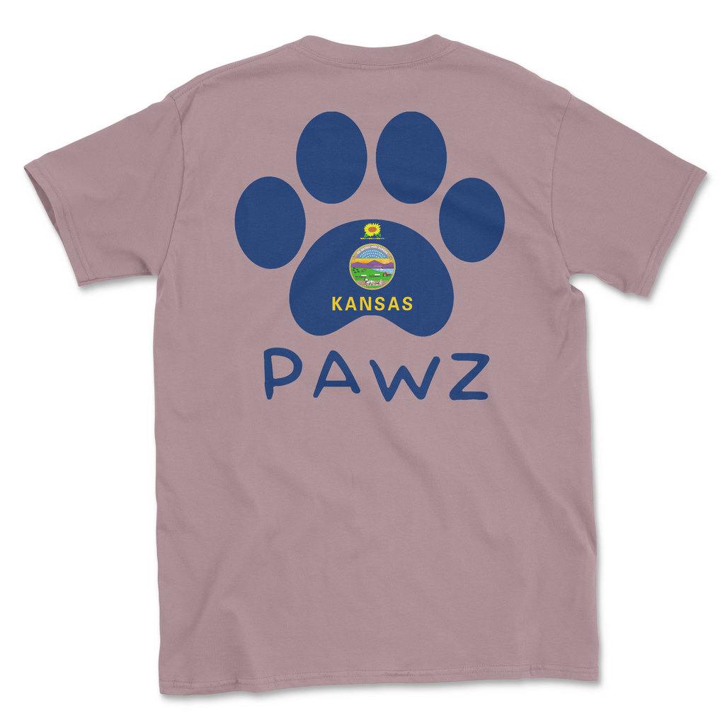 Kansas Flag Paw (Adult Short Sleeve T-Shirt) Hoodie, Sweatshirt | CoreVibeTees.com (Image 1)