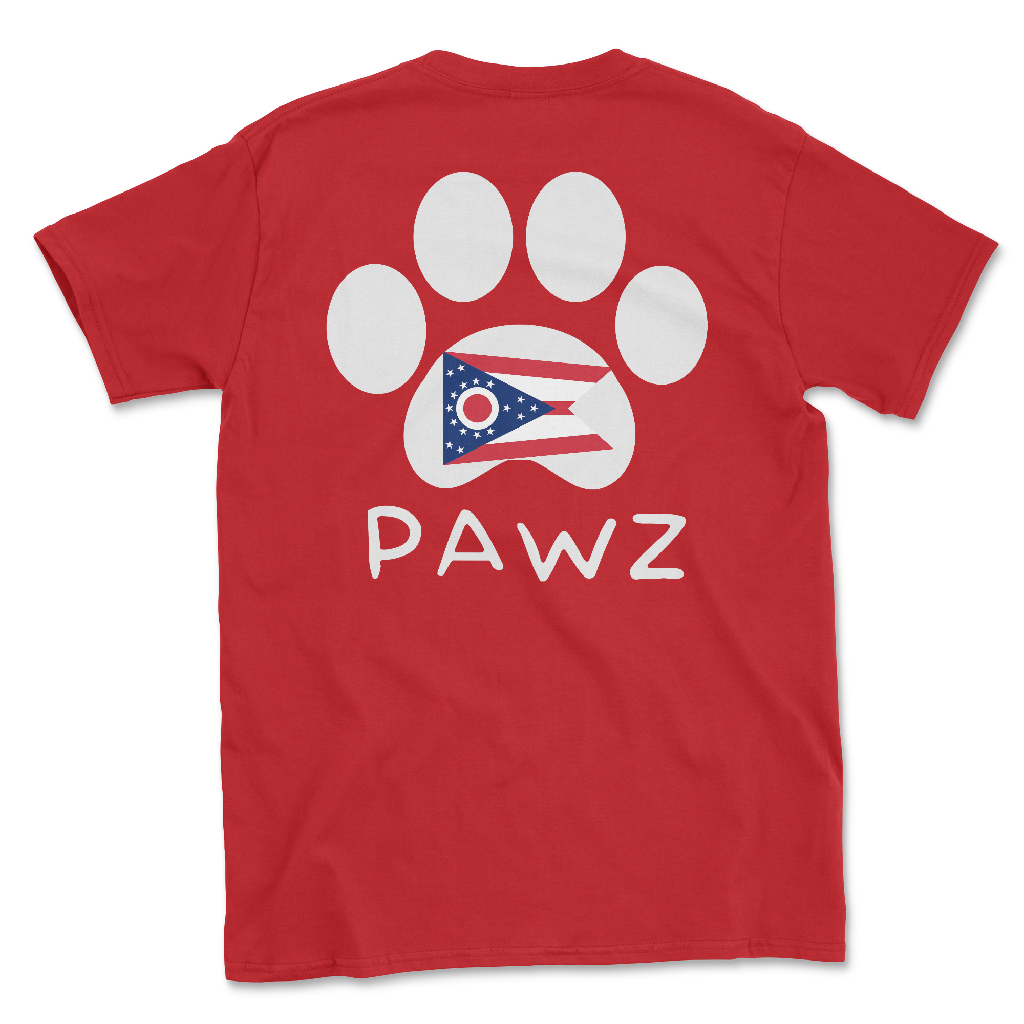 Ohio Flag Paw (Adult Short Sleeve T-Shirt) Hoodie, Sweatshirt | CoreVibeTees.com (Image 1)