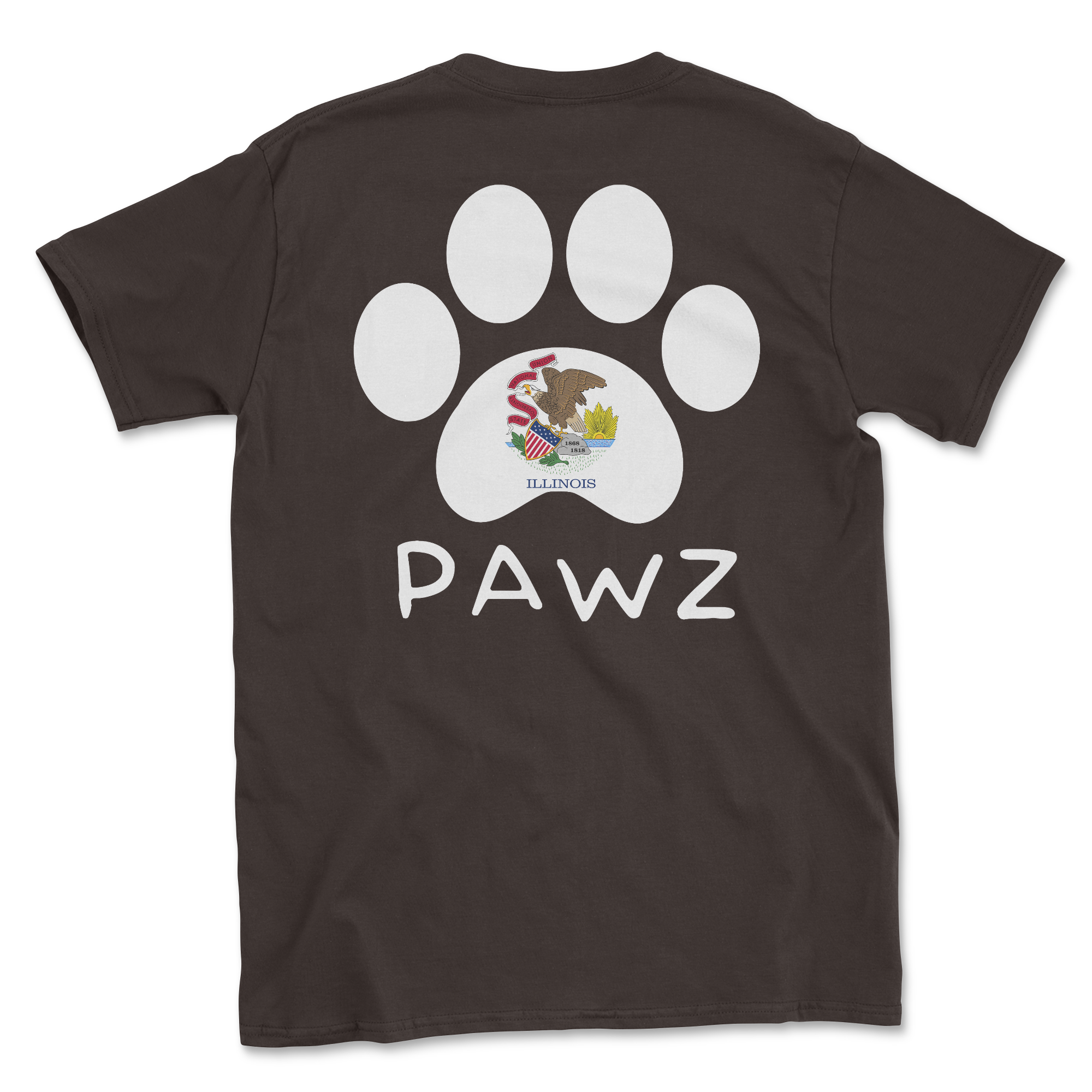 Illinois Flag Paw (Adult Short Sleeve T-Shirt) Hoodie, Sweatshirt | CoreVibeTees.com (Image 1)