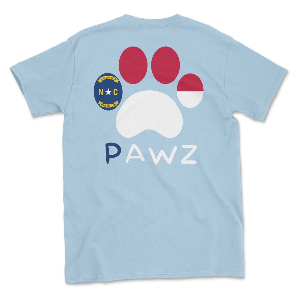 North Carolina Flag Paw (Adult Short Sleeve T-Shirt) Hoodie, Sweatshirt | CoreVibeTees.com (Image 1)