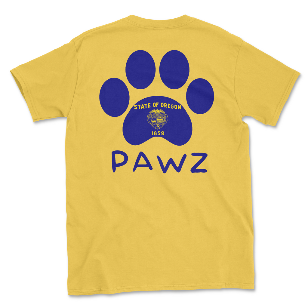 Oregon Flag Paw (Adult Short Sleeve T-Shirt) Hoodie, Sweatshirt | CoreVibeTees.com (Image 1)