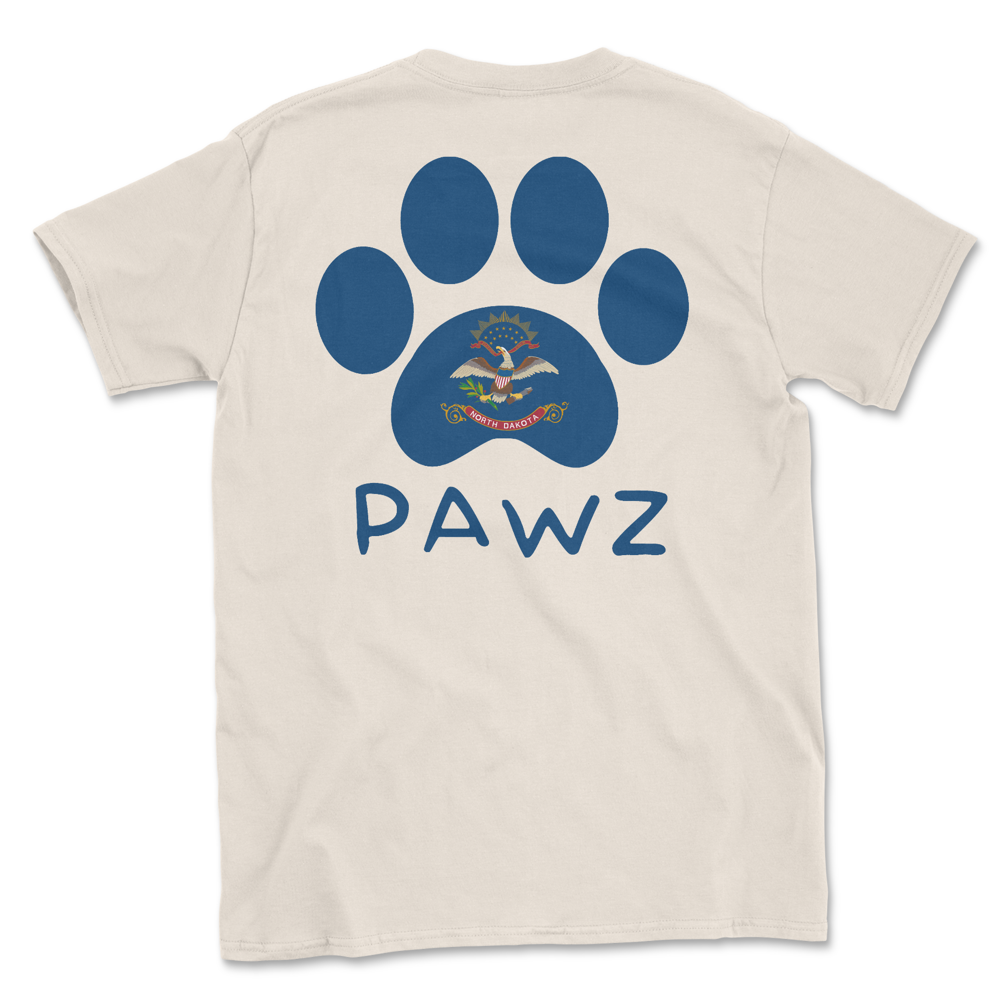 North Dakota Flag Paw (Adult Short Sleeve T-Shirt) Hoodie, Sweatshirt | CoreVibeTees.com (Image 1)