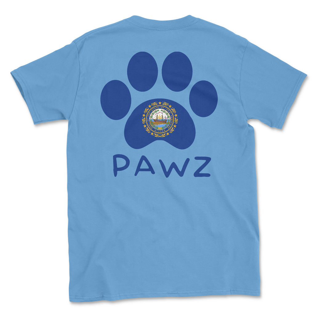 New Hampshire Flag Paw (Adult Short Sleeve T-Shirt) Hoodie, Sweatshirt | CoreVibeTees.com (Image 1)
