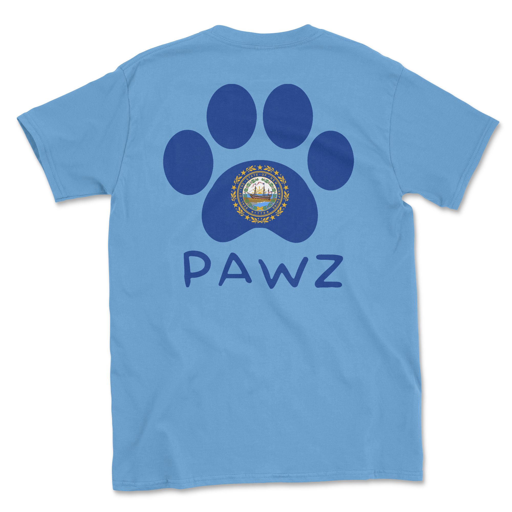 New Hampshire Flag Paw (Adult Short Sleeve T-Shirt) Hoodie, Sweatshirt | CoreVibeTees.com (Image 1)