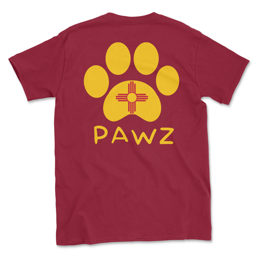 New Mexico Flag Paw (Adult Short Sleeve T-Shirt) Hoodie, Sweatshirt | CoreVibeTees.com (Image 1)