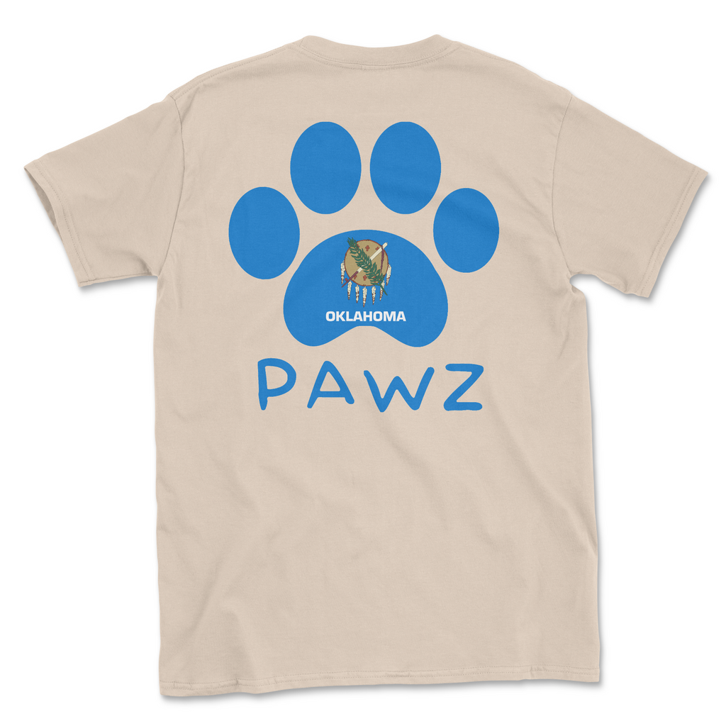 Oklahoma Flag Paw (Adult Short Sleeve T-Shirt) Hoodie, Sweatshirt | CoreVibeTees.com (Image 1)
