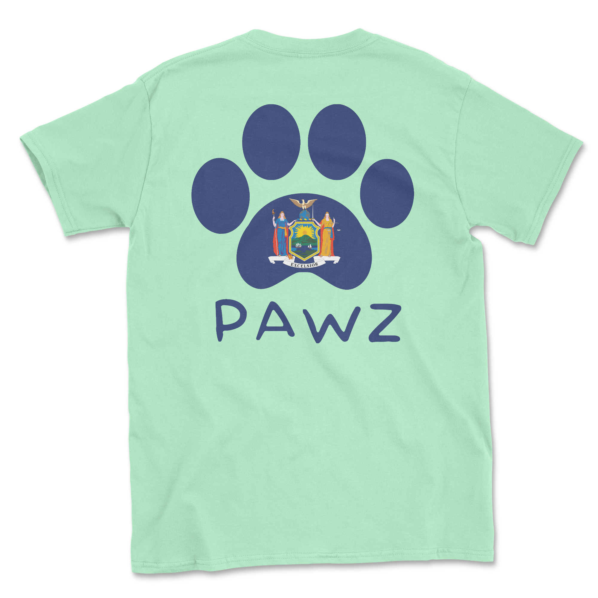 New York Flag Paw (Adult Short Sleeve T-Shirt) Hoodie, Sweatshirt | CoreVibeTees.com (Image 1)