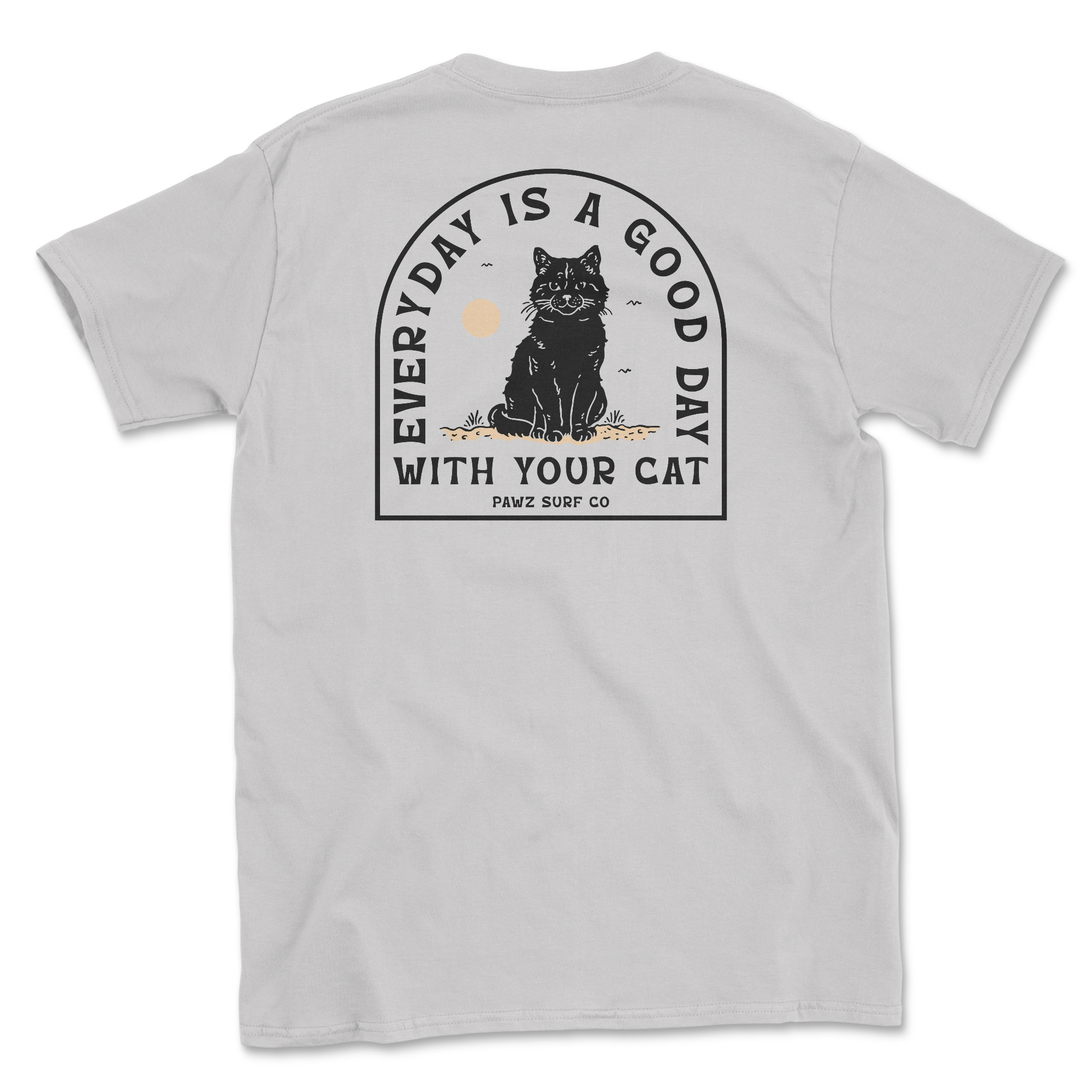Good Day Cat - Ice Grey (Adult Short Sleeve T-Shirt) Hoodie, Sweatshirt | CoreVibeTees.com (Image 1)