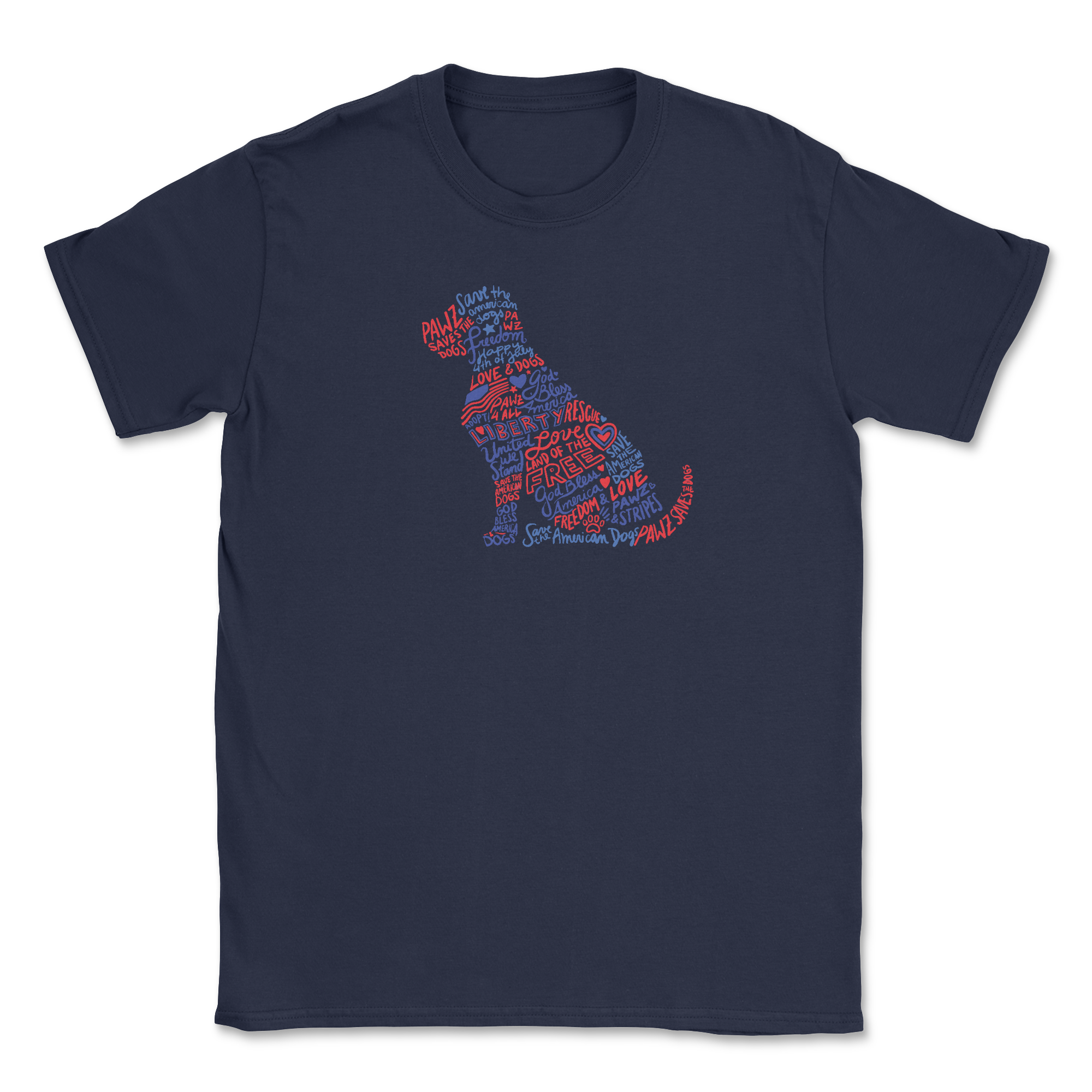 Dog Silhouette - Front Print (Adult Short Sleeve T-Shirt) Hoodie, Sweatshirt | CoreVibeTees.com (Image 1)