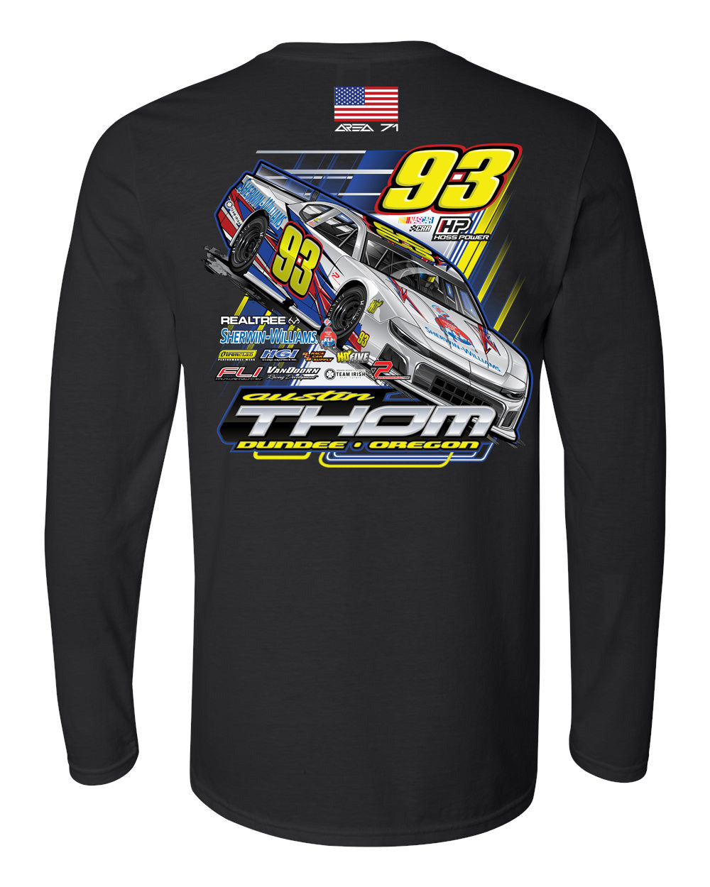 #93 Austin Thom Race Car Long Sleeve T-Shirt