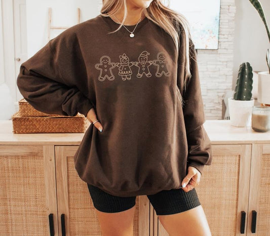 Gingerbread Christmas Sweatshirt, Christmas Gingerbread Cookies Sweater, Holiday Baking Shirt, Christmas Cookie Baking Shirt, Gingerbread Sweater, Cute Holiday Crewneck, Winter Shirt