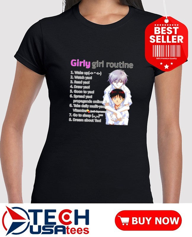 Girly girl routine Yaoi anime shirt