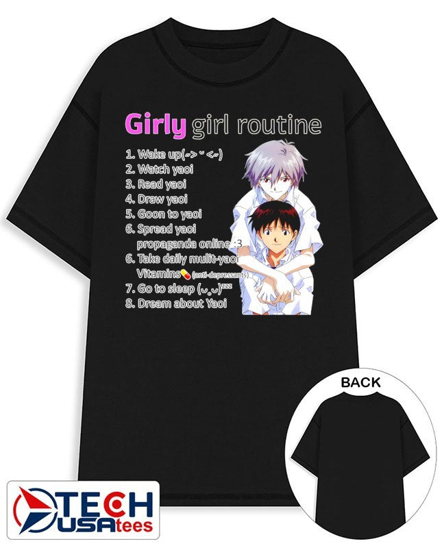 Girly girl routine Yaoi anime shirt