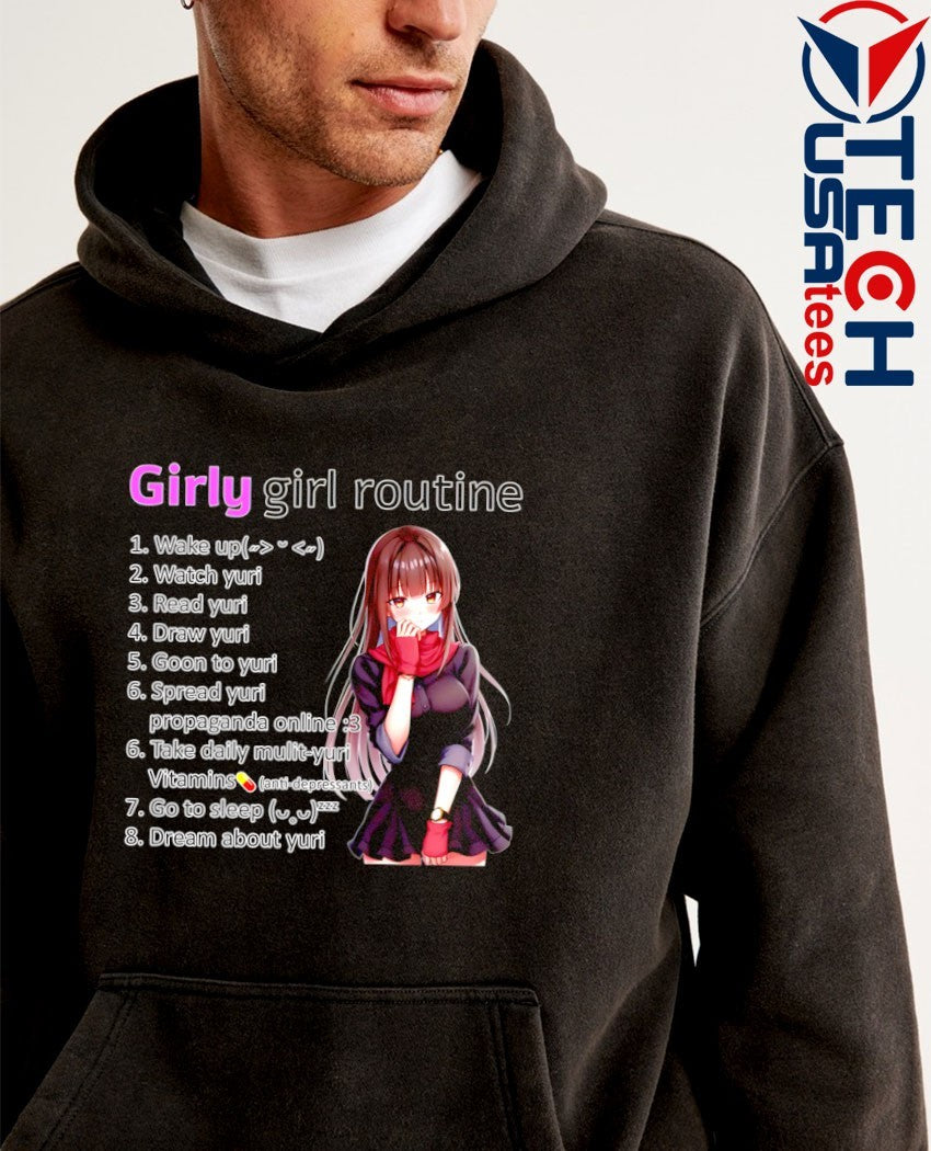 Girly girl routine Yuri anime shirt