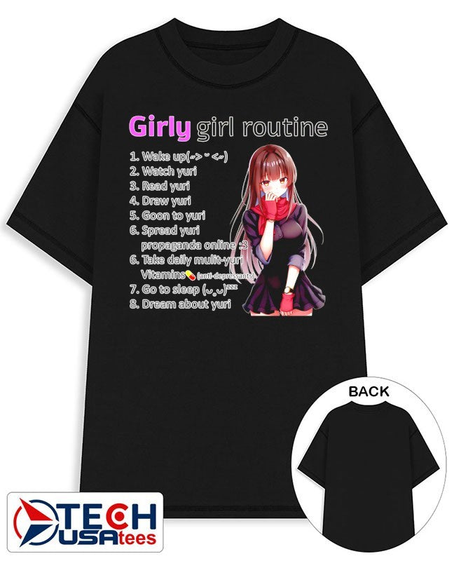 Girly girl routine Yuri anime shirt