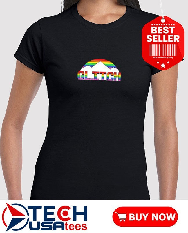 Glitch Denver Nuggets Basketball pride mountain shirt