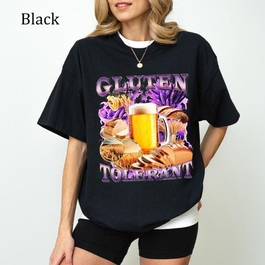 Gluten Tole T-Shirt, Funny Food Pun Tee, Trendy Unisex Graphic Shirt, Ultra Soft Cotton Tee, Everyday Casual Wear shirts  women
