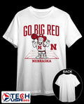 Go Big Red Nebraska Cornhuskers Basketball Herbie mascot shirt