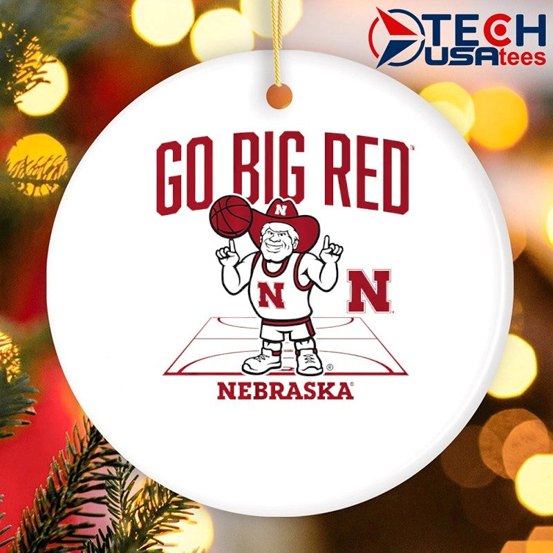 Go Big Red Nebraska Cornhuskers Basketball Herbie mascot shirt