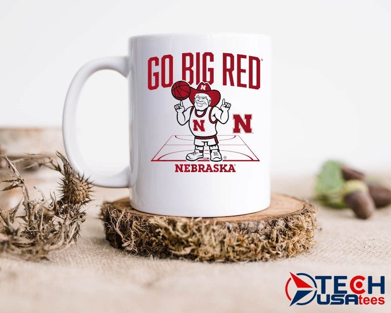 Go Big Red Nebraska Cornhuskers Basketball Herbie mascot shirt