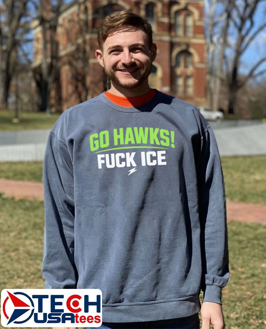 Go Hawks fck ICE lightning shirt