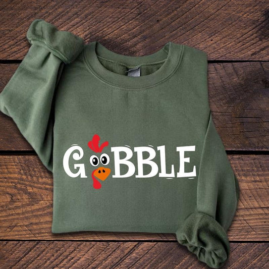 Gobble Turkey Sweatshirt Thanksgiving Sweatshirt Trendy Shirt Unisex