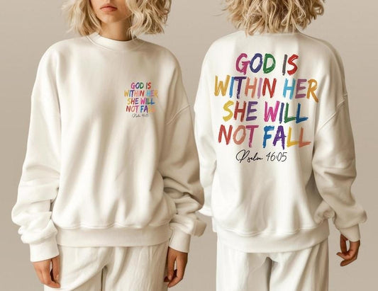 God Is Within Her She Will Not Fall Hoodie, Psalm 46:05 Sweatshirt For Women, Aesthetic Bible Verse T-Shirt, Trendy Christianity  T-shirt, sweater and Hoodie