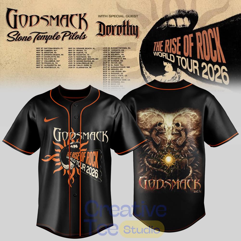 Godsmack The Rise of Rock World Tour 2026 Special Baseball Jersey