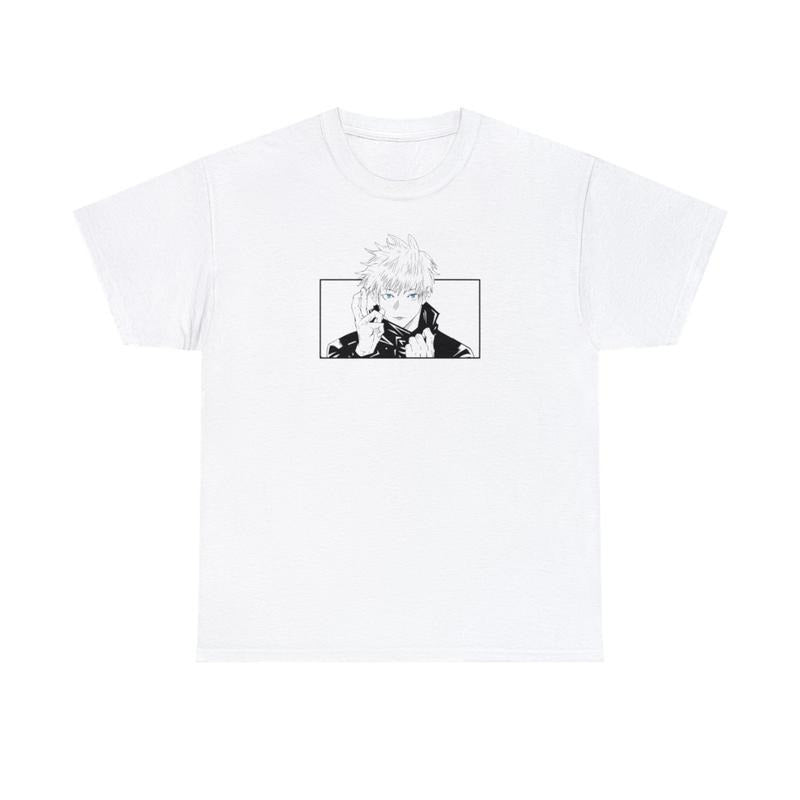 Gojo Minimal Graphic T-Shirt Unlimited Void Cursed Technique JuJutsu Kaisen Anime Manga Inspired Womens Mens Unisex Clothing Satoru JJK CT Cotton Casual Crew Neck