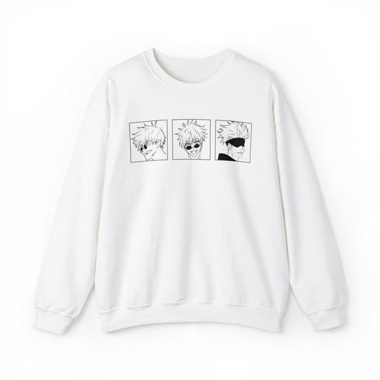 Gojo Panel Graphic Sweatshirt Ju Jutsu Kaisen Anime Mange Inspired Mens Womens Unisex Clothing JJK Satoru Cotton Fabric Menswear Soft