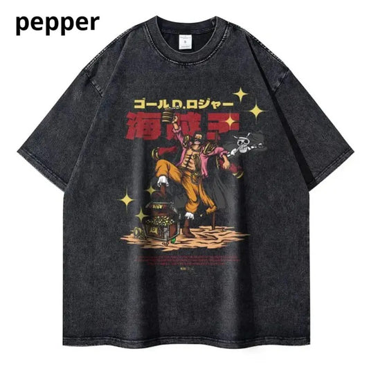Gol D. Roger Vintage Graphic T-shirt, Portgas D. Ace, Pirate King, captain of the Roger Pirates, One Piece Shirt, Anime Shirt, gifts For Fans
