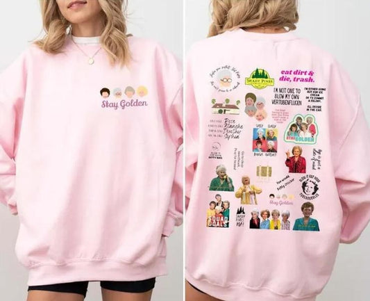 Golden Girls Lines Shirt, Hold Last To Your Friend Sweatshirt, Golden babes Preppy Edgy Hoodie, Golden Girls 80s Retro Vibe T-shirt