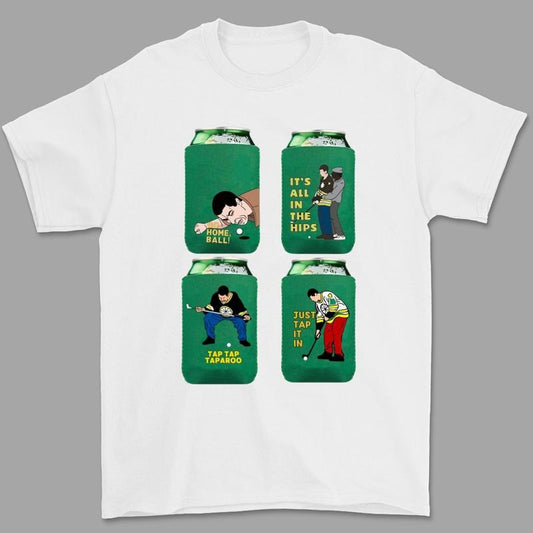 Golf Themed Reusable Can Cooler T-Shirt, Drink Accessories for Home Kitchen Party, Gifts for Golf Lovers. Golf T-Shirt, Gifts for Men and Women