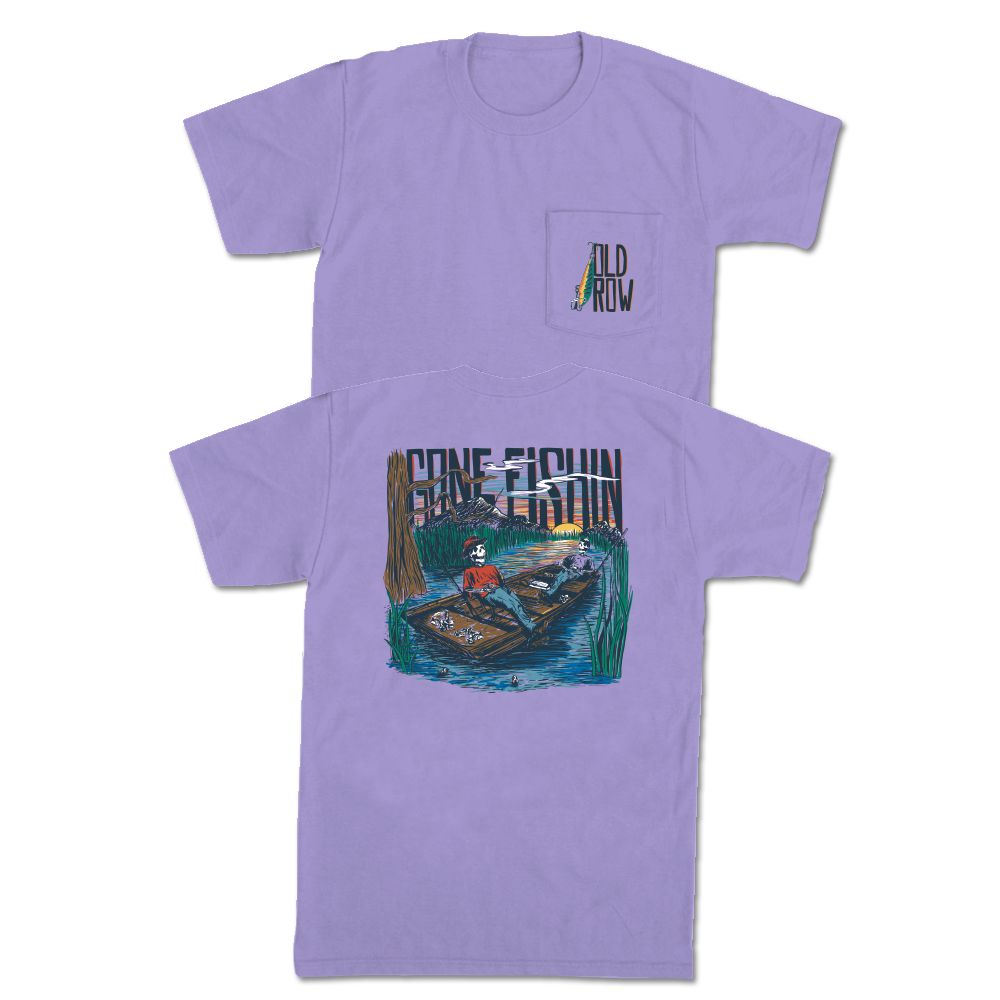 Gone Fishin' Pocket Tee Hoodie, Sweatshirt | CoreVibeTees.com (Image 1)