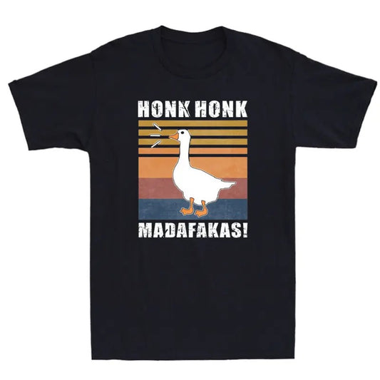 Goose Honk Honk Madafakas Funny Goose Duck Meme Humor Quote Retro Men's T Shirt
